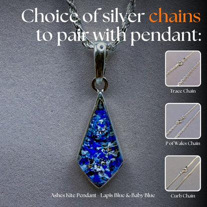 Ashes Kite Pendant - Lapis Blue & Baby Blue