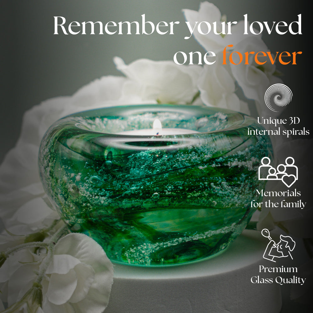 Ashes to glass candle holder