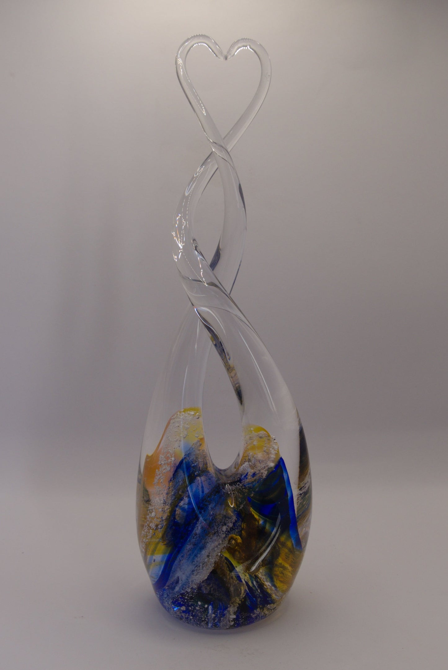 Cremation Ashes into Glass Heart Sculpture