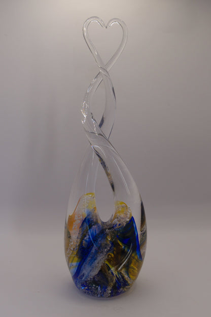 Ashes to Glass Heart Sculpture