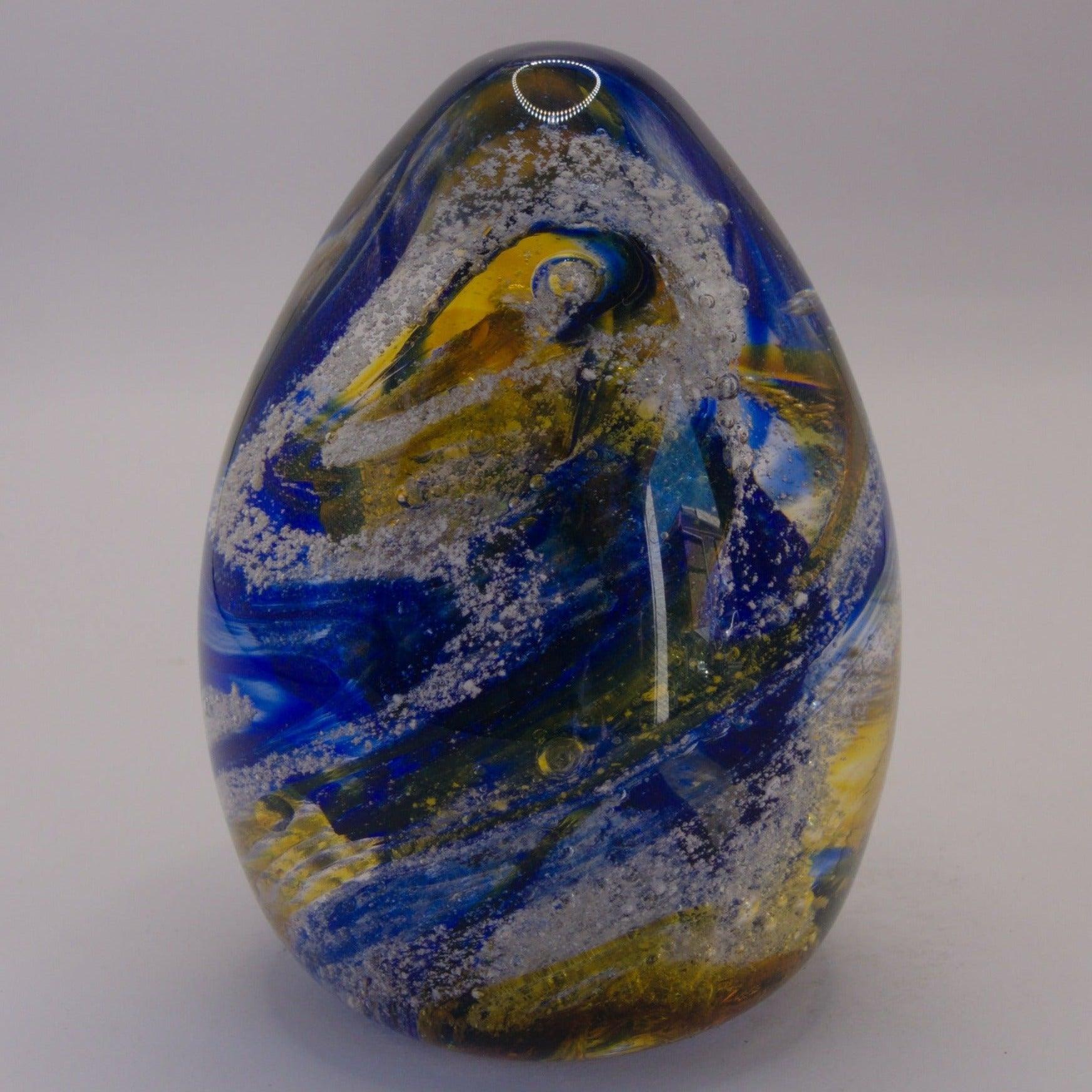 oval ashes to glass paperweight