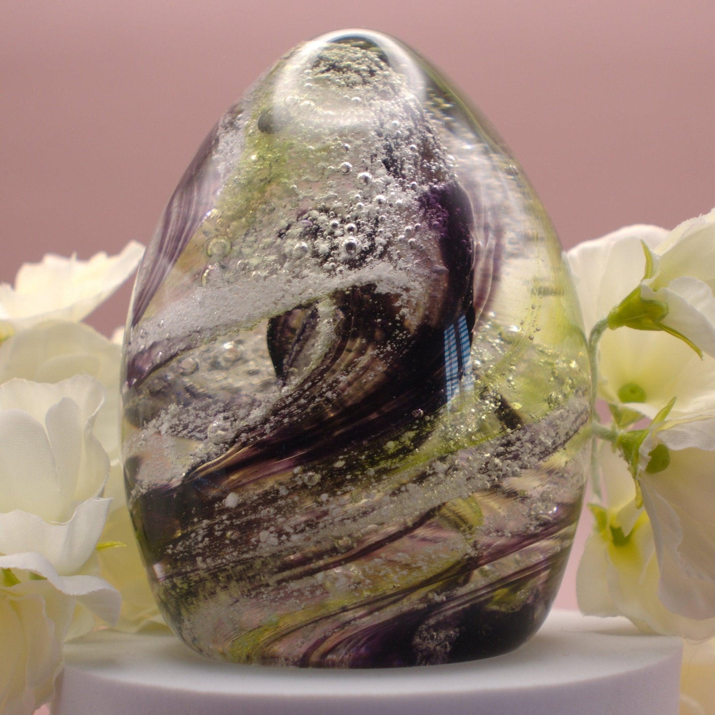 ashes to glass oval paperweight