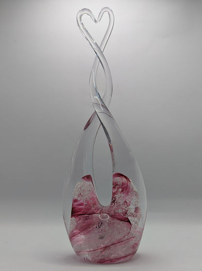 Ashes to Glass Heart Sculpture