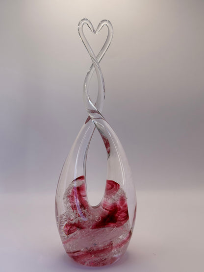 Ashes to Glass Heart Sculpture