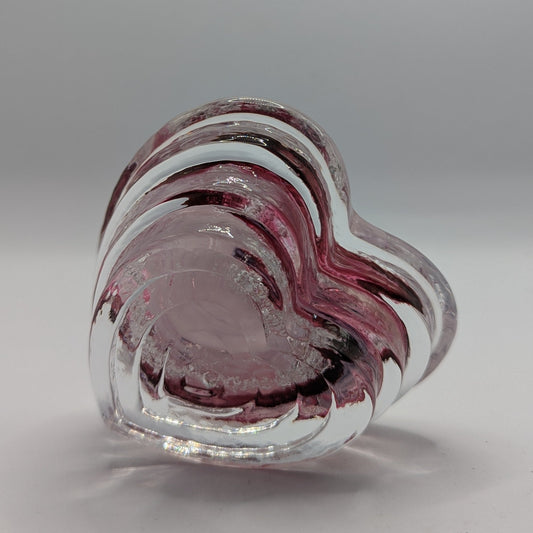 Cremation Ashes into Glass Step Heart Paperweight