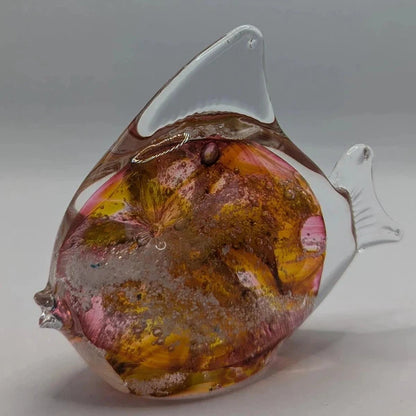 Ashes to Glass Fish-Cremation Ashes Glass-Stuart Wiltshire Glass Outlet-Spring Green with Ashes-Stuart Wiltshire Glass Ltd