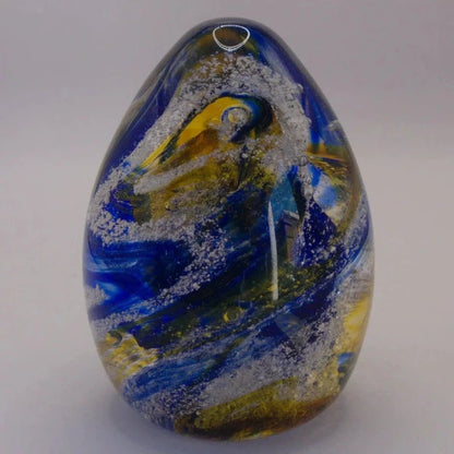 royal blue and gold oval paperweight