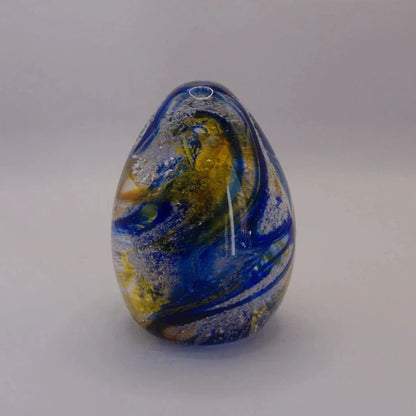 royal blue and gold oval paperweight