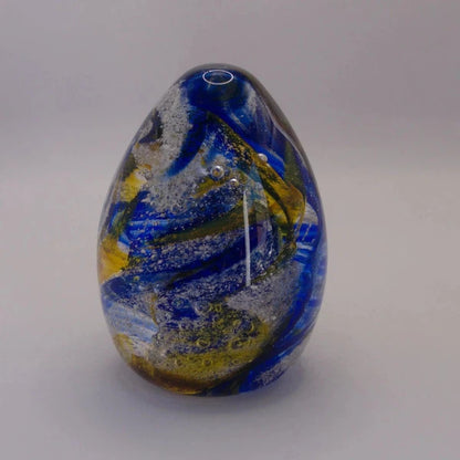 royal blue and gold oval paperweight