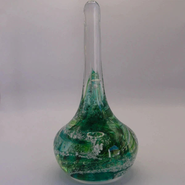 Ashes to Glass Ring Stand-Cremation Ashes Glass-Stuart Wiltshire Glass Outlet-Spring Greens with Ashes-Stuart Wiltshire Glass Ltd