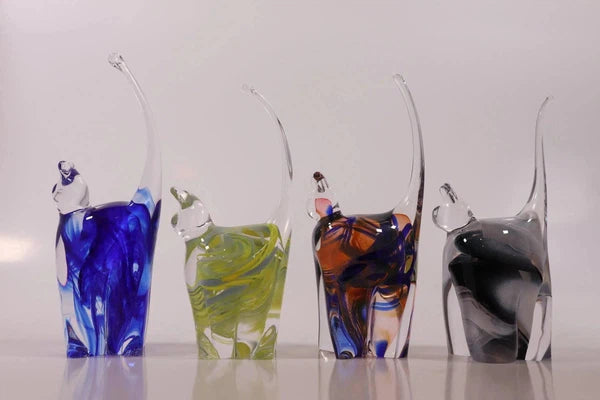 Glass Cat sculptures