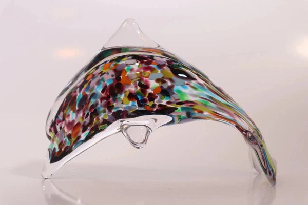 Glass dolphin sculpture