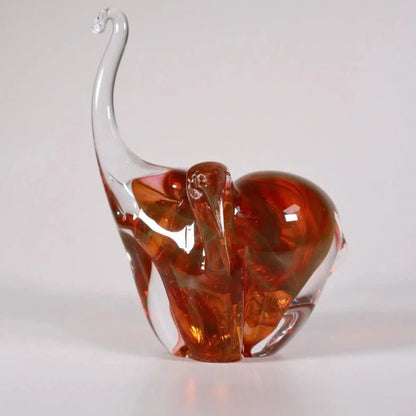 Glass elephant sculpture