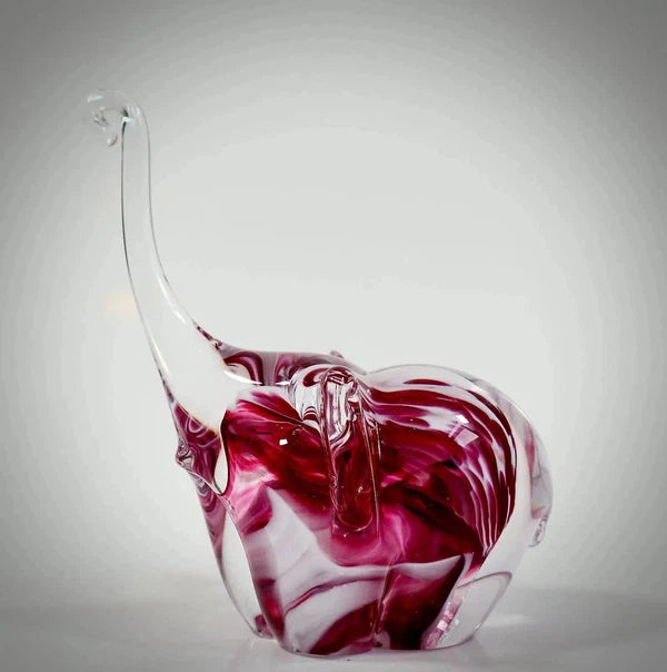 Glass elephant sculpture