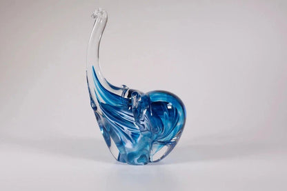 Glass elephant sculpture