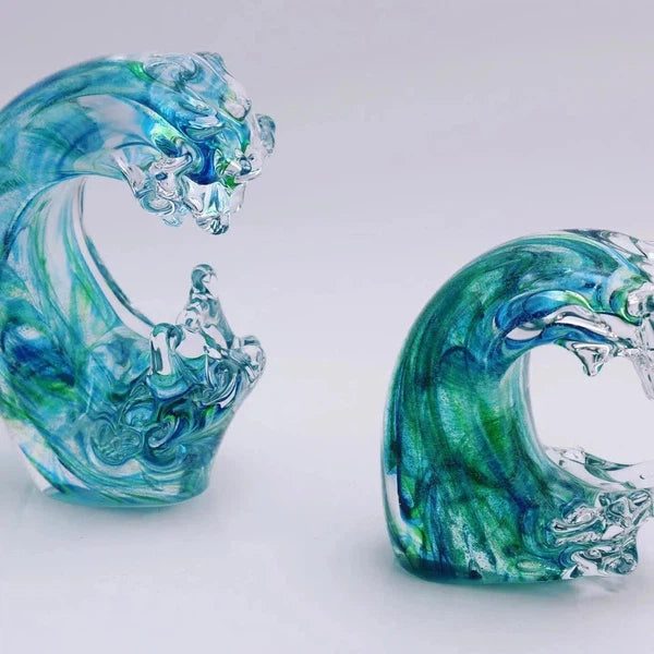 Glass wave sculptures