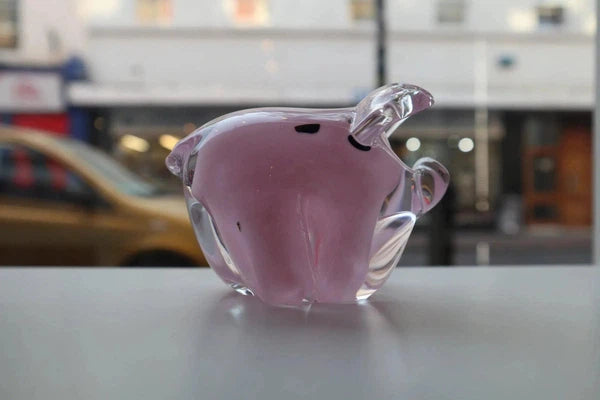 Glass pig sculpture