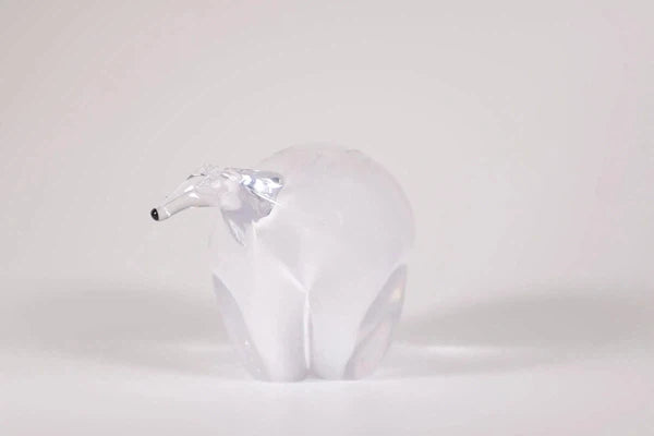 Glass polar bear sculpture