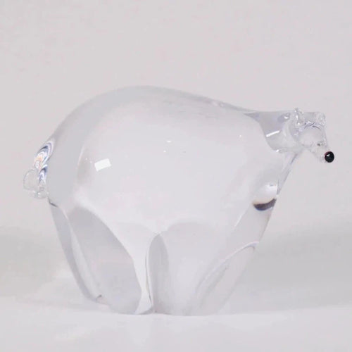 Glass polar bear sculpture