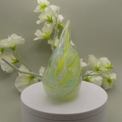 Ashes to Glass Fish-Cremation Ashes Glass-Stuart Wiltshire Glass Outlet-Spring Green with Ashes-Stuart Wiltshire Glass Ltd