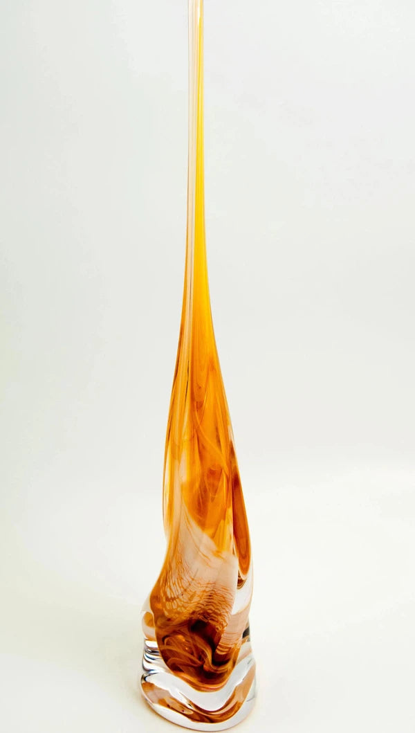 Vortex Sculptures-Sculptures-Stuart Wiltshire Glass Outlet-Gold Topas & White-Stuart Wiltshire Glass Ltd