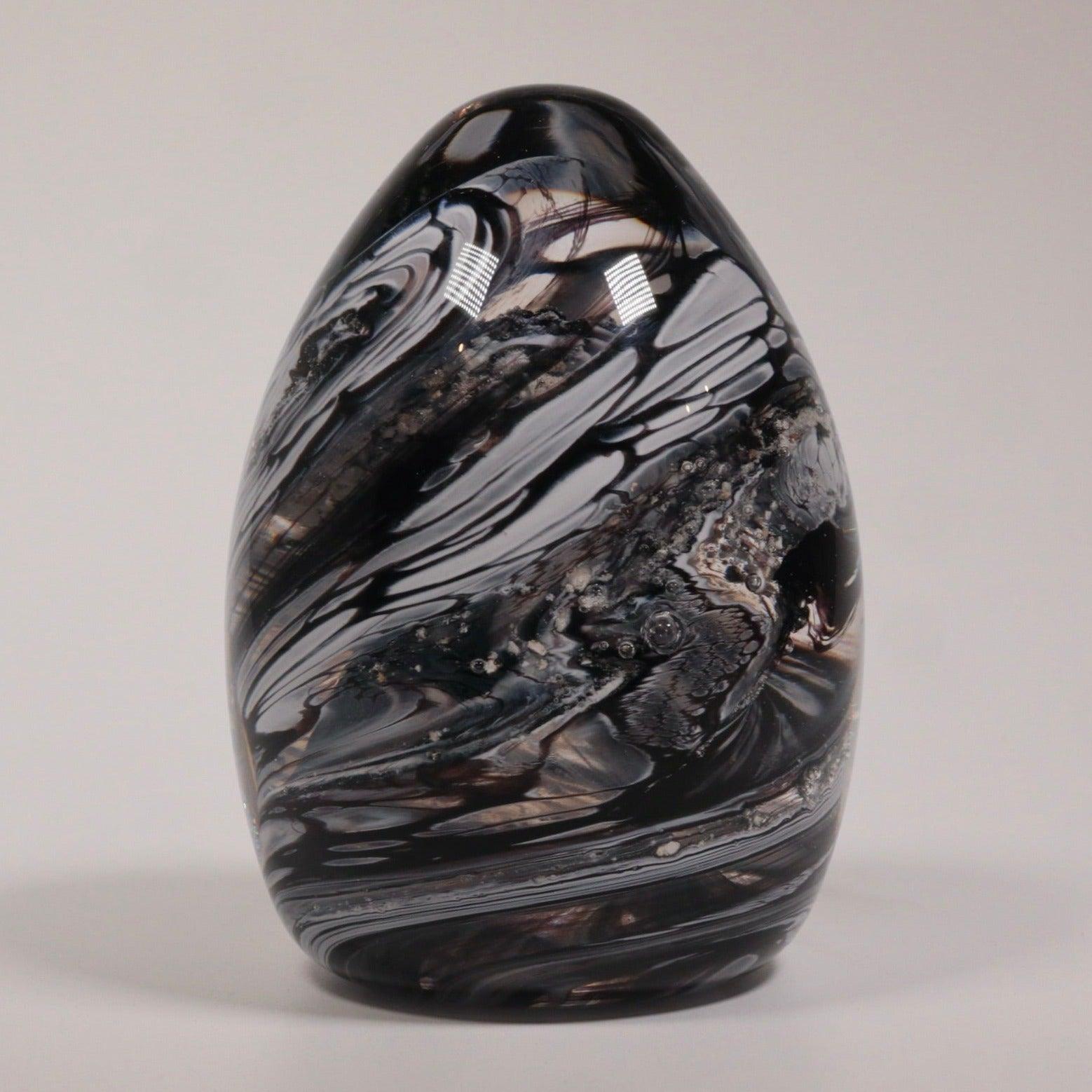 Marbel Ashes into glass oval paperweight 