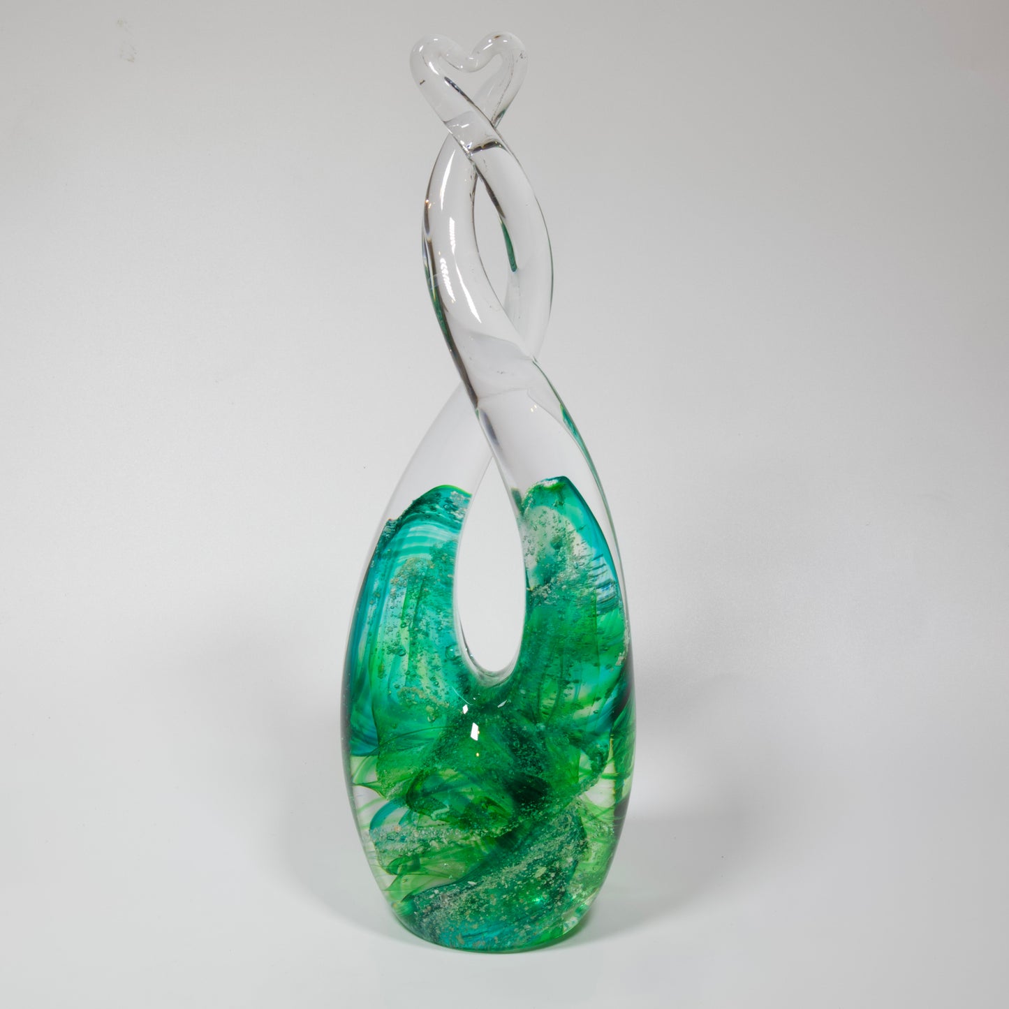 Ashes into glass heart sculpture