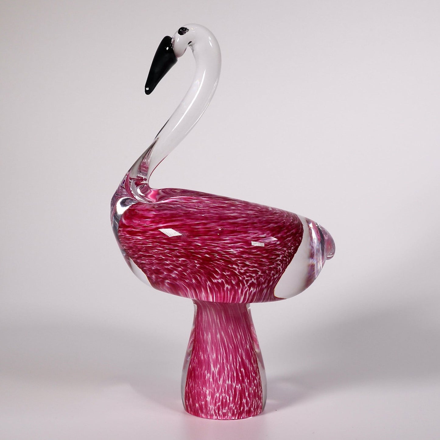 Glass flamingo sculpture