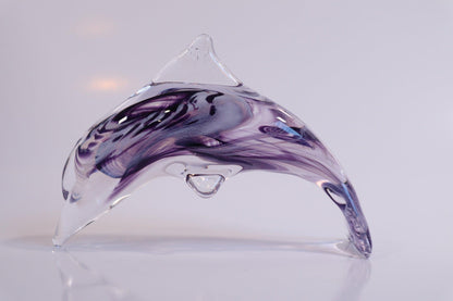 Glass dolphin sculpture